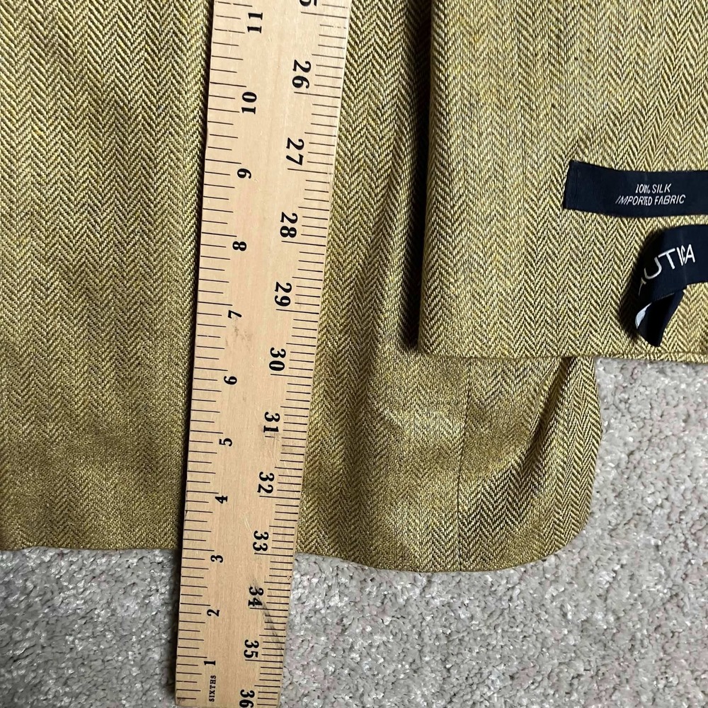 Nautica Mens 46L Silk Blazer Tan Herringbone 3 Button Sport Coat N420 NWT - Picture 11 of 14